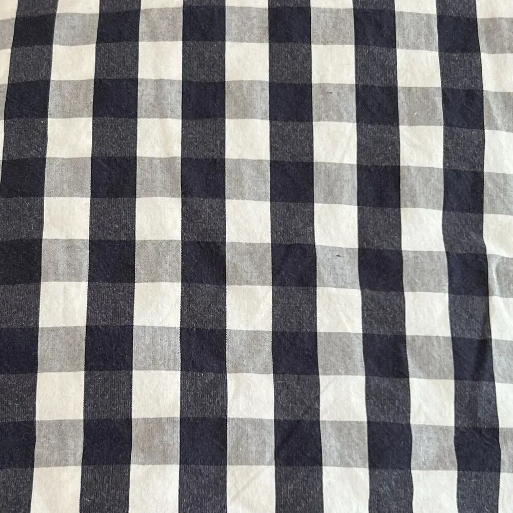 Serena & Lily Full Flat Sheet Pillow Case Set Gingham Navy White Buffalo Check